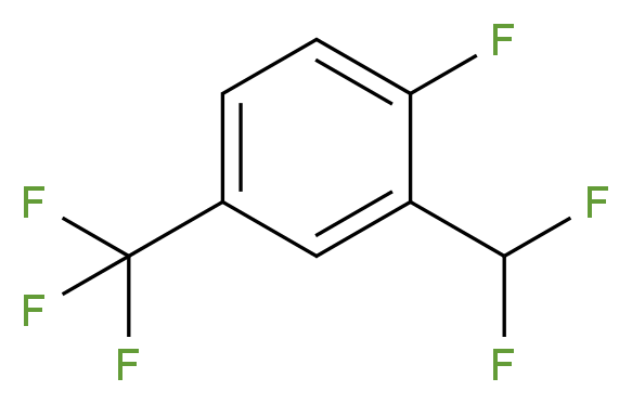 2-(difluoromethyl)-1-fluoro-4-(trifluoromethyl)benzene_分子结构_CAS_1214334-37-8