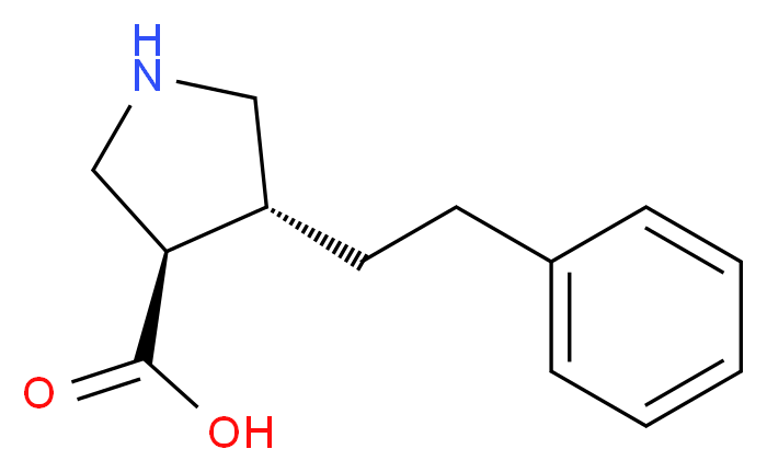 (3R,4R)-4-(2-phenylethyl)pyrrolidine-3-carboxylic acid_分子结构_CAS_1260616-61-2