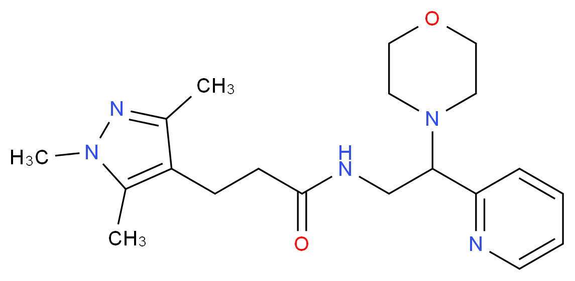 N-[2-(4-morpholinyl)-2-(2-pyridinyl)ethyl]-3-(1,3,5-trimethyl-1H-pyrazol-4-yl)propanamide_分子结构_CAS_)