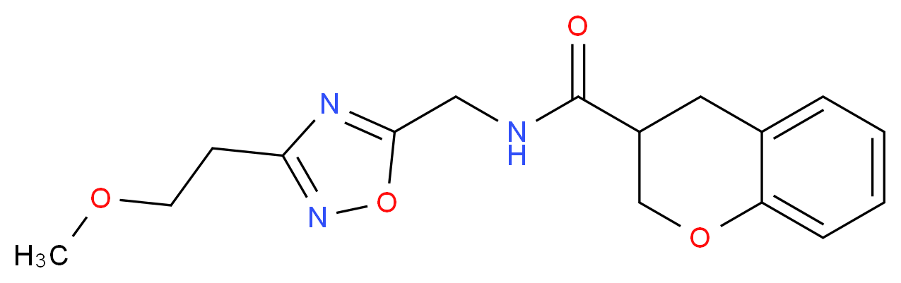 N-{[3-(2-methoxyethyl)-1,2,4-oxadiazol-5-yl]methyl}chromane-3-carboxamide_分子结构_CAS_)