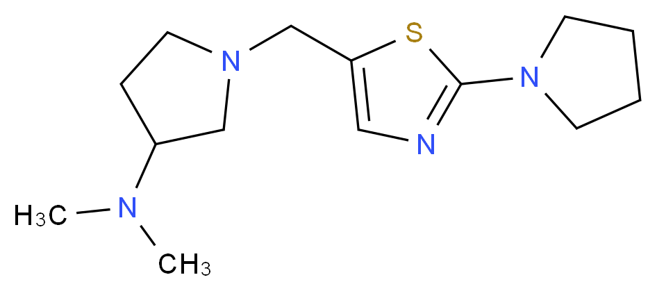 N,N-dimethyl-1-[(2-pyrrolidin-1-yl-1,3-thiazol-5-yl)methyl]pyrrolidin-3-amine_分子结构_CAS_)