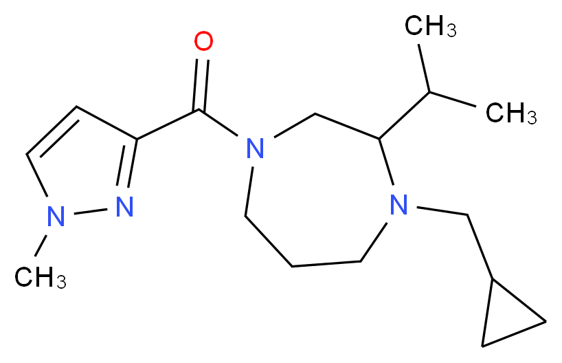 1-(cyclopropylmethyl)-2-isopropyl-4-[(1-methyl-1H-pyrazol-3-yl)carbonyl]-1,4-diazepane_分子结构_CAS_)