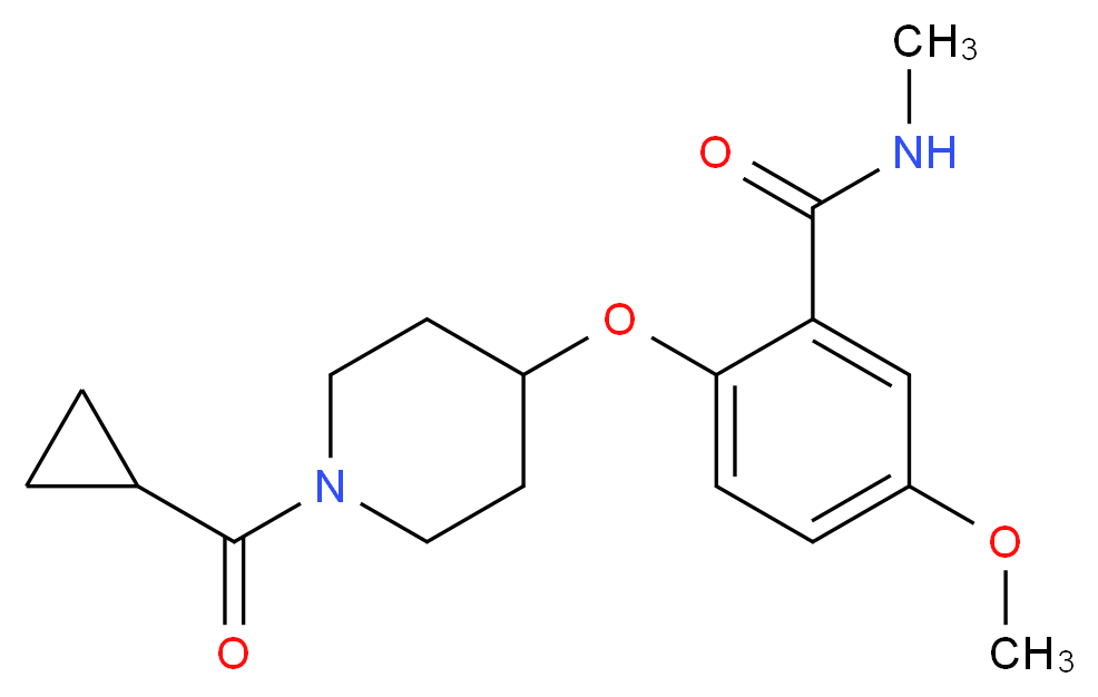 2-{[1-(cyclopropylcarbonyl)piperidin-4-yl]oxy}-5-methoxy-N-methylbenzamide_分子结构_CAS_)