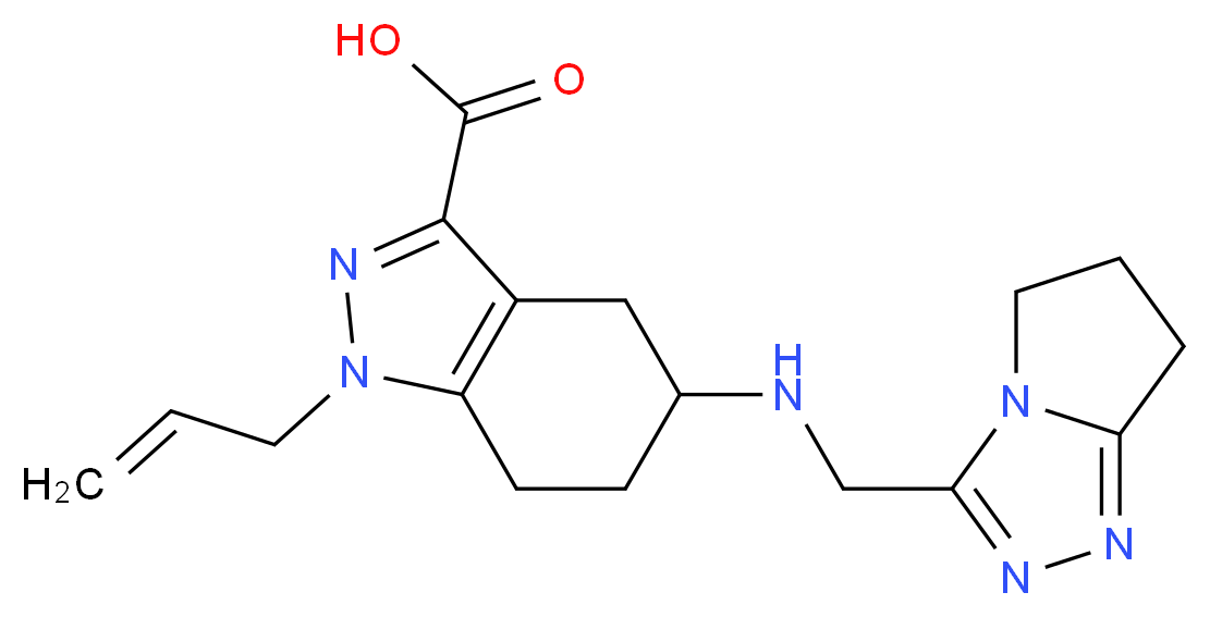 1-allyl-5-[(6,7-dihydro-5H-pyrrolo[2,1-c][1,2,4]triazol-3-ylmethyl)amino]-4,5,6,7-tetrahydro-1H-indazole-3-carboxylic acid_分子结构_CAS_)