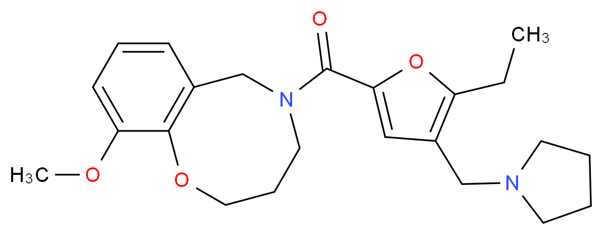 5-[5-ethyl-4-(pyrrolidin-1-ylmethyl)-2-furoyl]-10-methoxy-3,4,5,6-tetrahydro-2H-1,5-benzoxazocine_分子结构_CAS_)