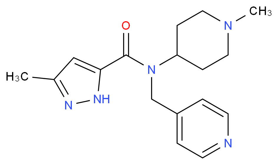 3-methyl-N-(1-methyl-4-piperidinyl)-N-(4-pyridinylmethyl)-1H-pyrazole-5-carboxamide_分子结构_CAS_)