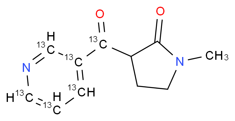 1-Methyl-3-(3'-pyridylcarbonyl-1,2',3',4',5',6'-13C6-pyrrolidinone_分子结构_CAS_1189492-36-1)