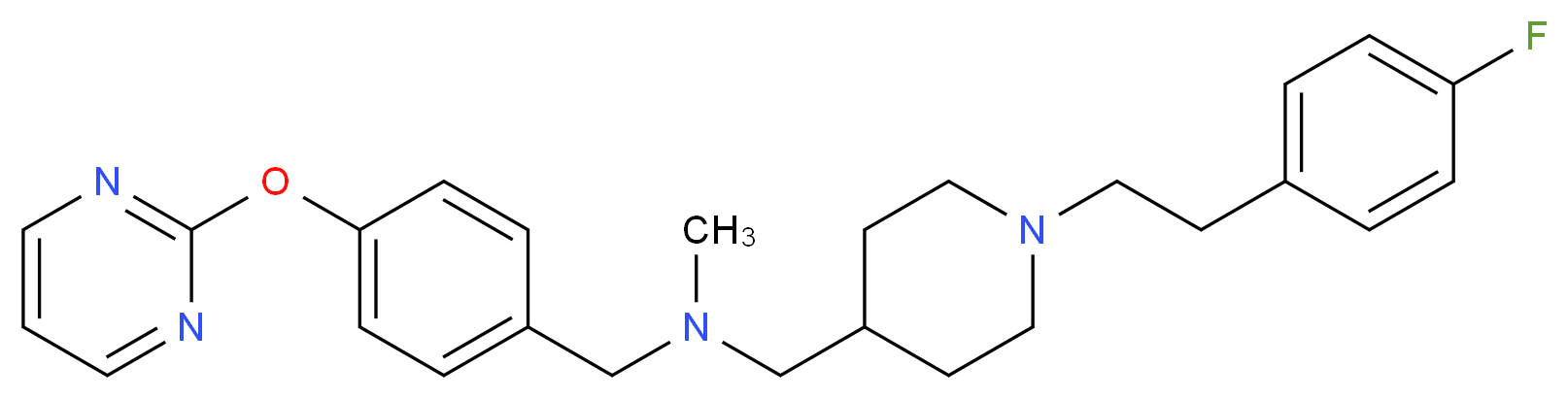 ({1-[2-(4-fluorophenyl)ethyl]-4-piperidinyl}methyl)methyl[4-(2-pyrimidinyloxy)benzyl]amine_分子结构_CAS_)