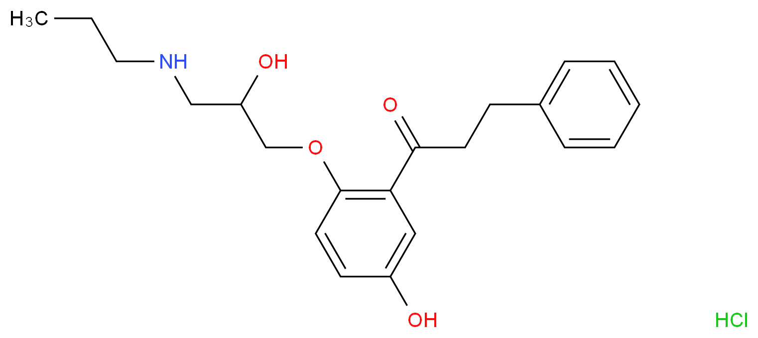 1-{5-hydroxy-2-[2-hydroxy-3-(propylamino)propoxy]phenyl}-3-phenylpropan-1-one hydrochloride_分子结构_CAS_86384-10-3