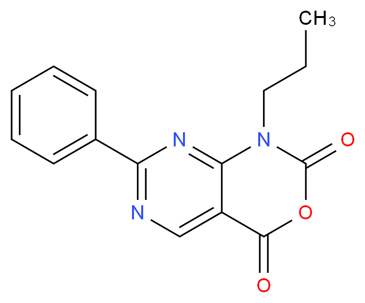 7-Phenyl-1-propyl-1H-pyrimido[4,5-d][1,3]oxazine-2,4-dione_分子结构_CAS_76360-59-3)