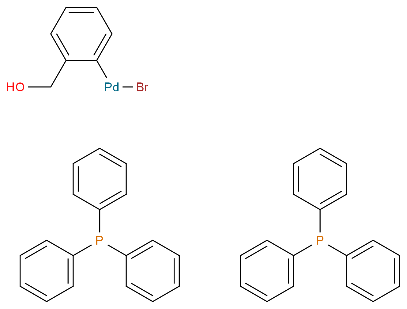 2-[双(三苯基膦)溴化钯(II)]苄醇_分子结构_CAS_849417-41-0)