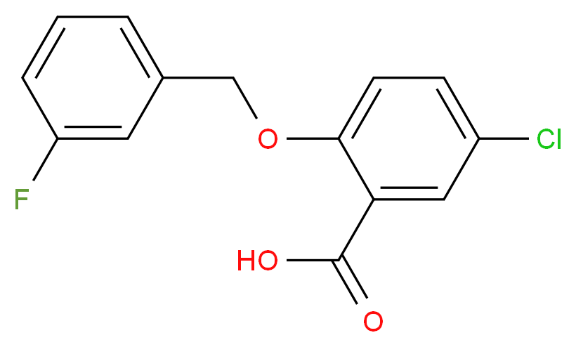 5-Chloro-2-[(3-fluorobenzyl)oxy]benzoic acid_分子结构_CAS_)
