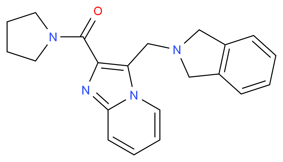 3-(1,3-dihydro-2H-isoindol-2-ylmethyl)-2-(pyrrolidin-1-ylcarbonyl)imidazo[1,2-a]pyridine_分子结构_CAS_)
