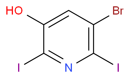 5-bromo-2,6-diiodopyridin-3-ol_分子结构_CAS_1040682-54-9