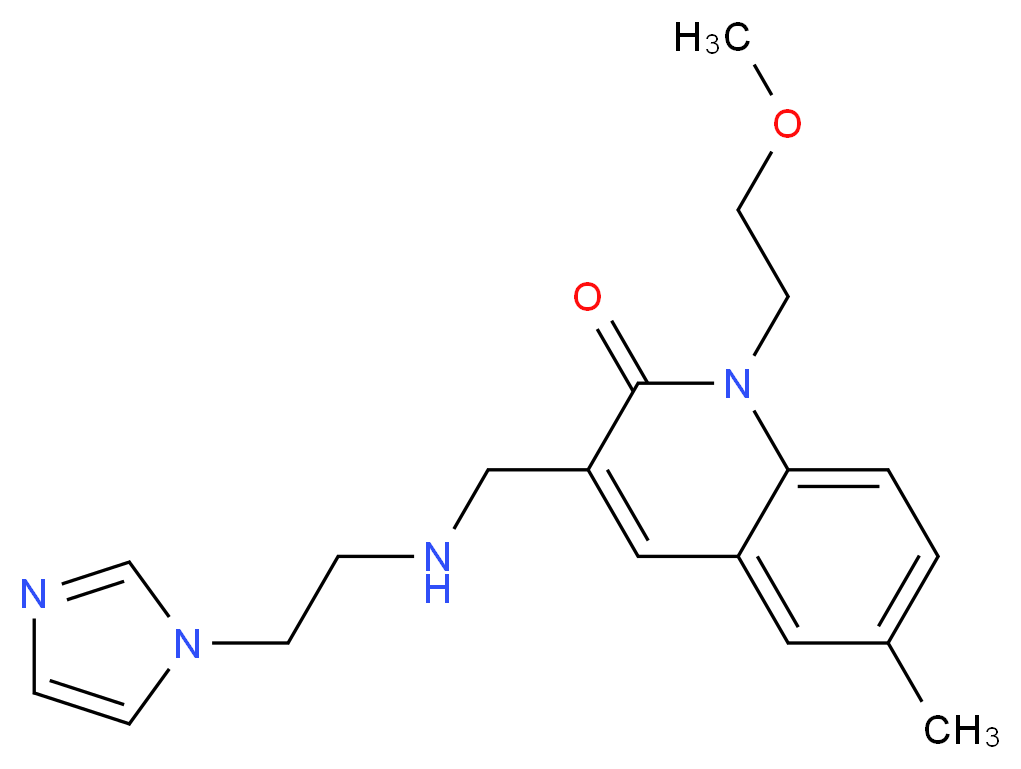 3-({[2-(1H-imidazol-1-yl)ethyl]amino}methyl)-1-(2-methoxyethyl)-6-methyl-2(1H)-quinolinone_分子结构_CAS_)