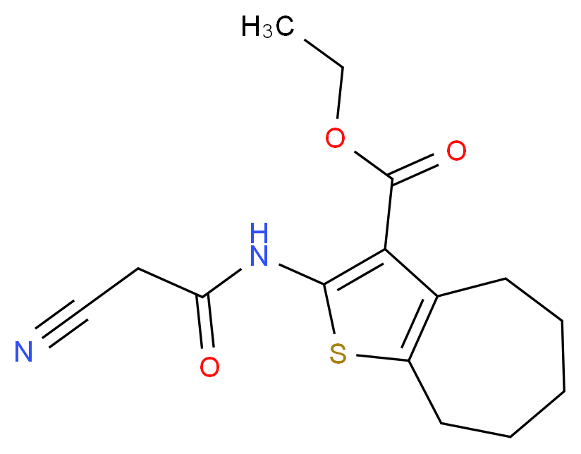Ethyl 2-[(cyanoacetyl)amino]-5,6,7,8-tetrahydro-4H-cyclohepta[b]thiophene-3-carboxylate_分子结构_CAS_)