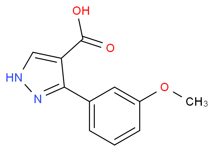 3-(3-methoxyphenyl)-1H-pyrazole-4-carboxylic acid_分子结构_CAS_879996-71-1)