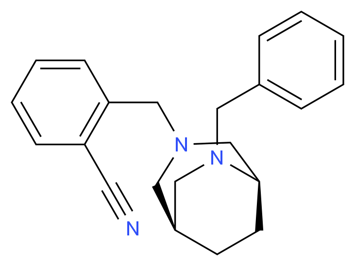 2-{[(1S*,5R*)-6-benzyl-3,6-diazabicyclo[3.2.2]non-3-yl]methyl}benzonitrile_分子结构_CAS_)