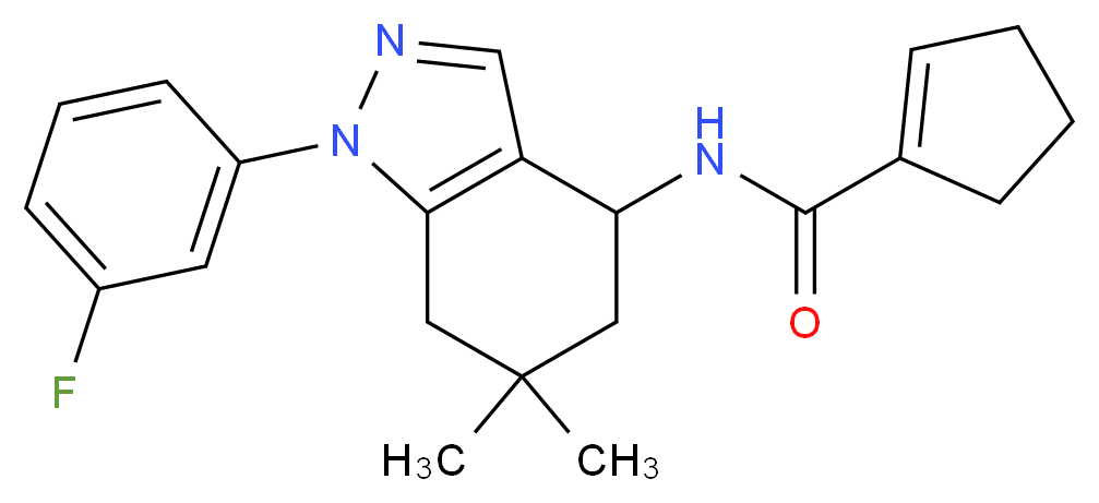 N-[1-(3-fluorophenyl)-6,6-dimethyl-4,5,6,7-tetrahydro-1H-indazol-4-yl]-1-cyclopentene-1-carboxamide_分子结构_CAS_)