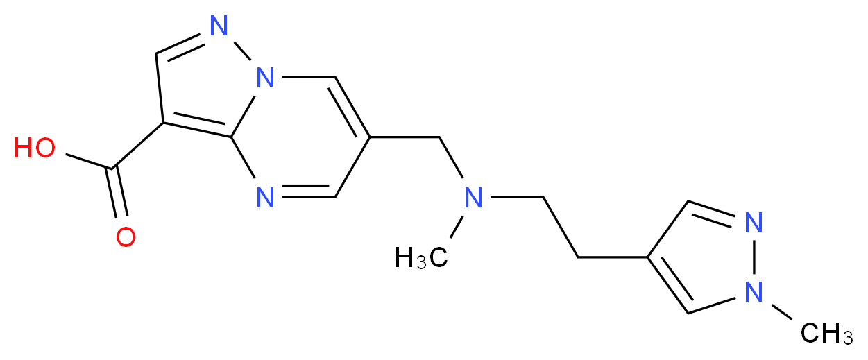 6-({methyl[2-(1-methyl-1H-pyrazol-4-yl)ethyl]amino}methyl)pyrazolo[1,5-a]pyrimidine-3-carboxylic acid_分子结构_CAS_)