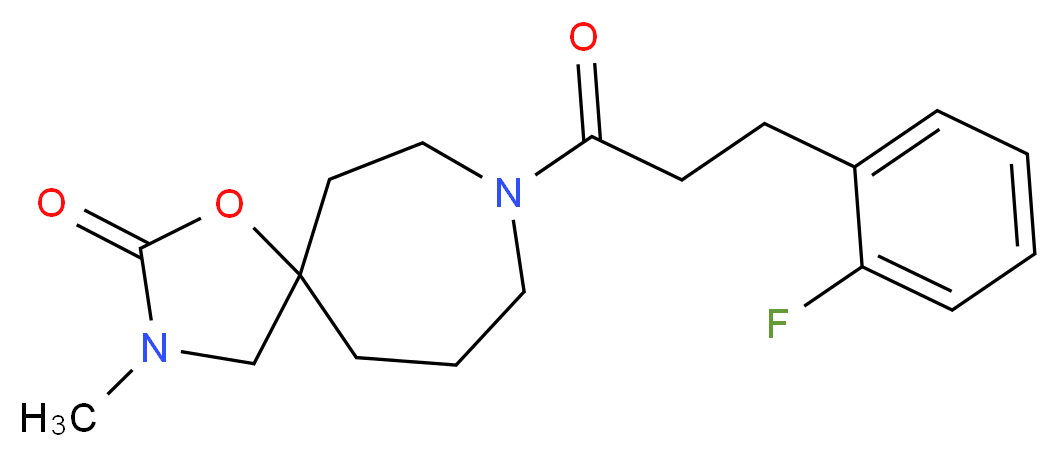 8-[3-(2-fluorophenyl)propanoyl]-3-methyl-1-oxa-3,8-diazaspiro[4.6]undecan-2-one_分子结构_CAS_)