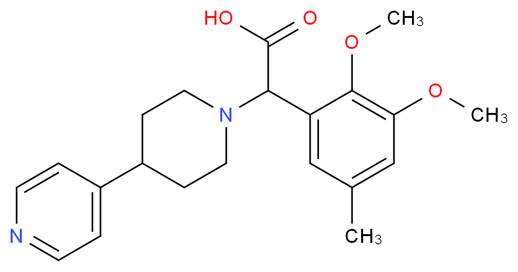 (2,3-dimethoxy-5-methylphenyl)(4-pyridin-4-ylpiperidin-1-yl)acetic acid_分子结构_CAS_)