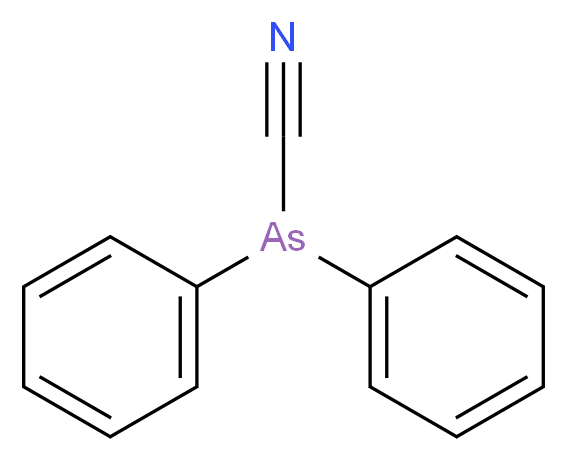 diphenylarsanecarbonitrile_分子结构_CAS_23525-22-6