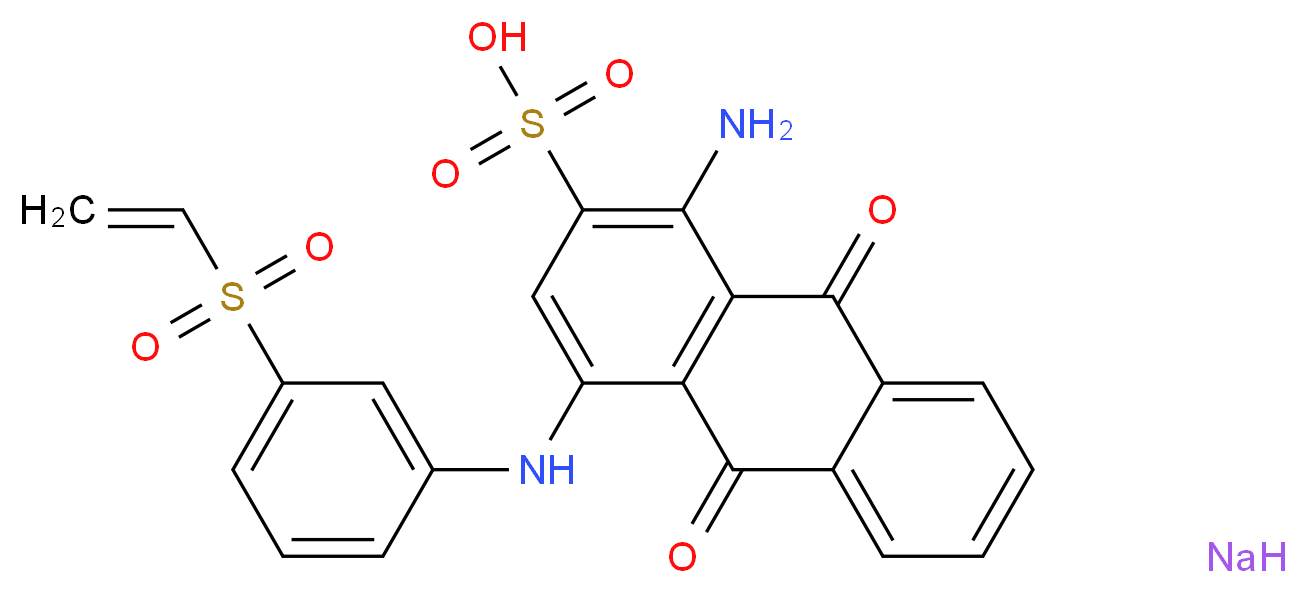 1-amino-4-{[3-(ethenesulfonyl)phenyl]amino}-9,10-dioxo-9,10-dihydroanthracene-2-sulfonic acid sodium_分子结构_CAS_14541-90-3