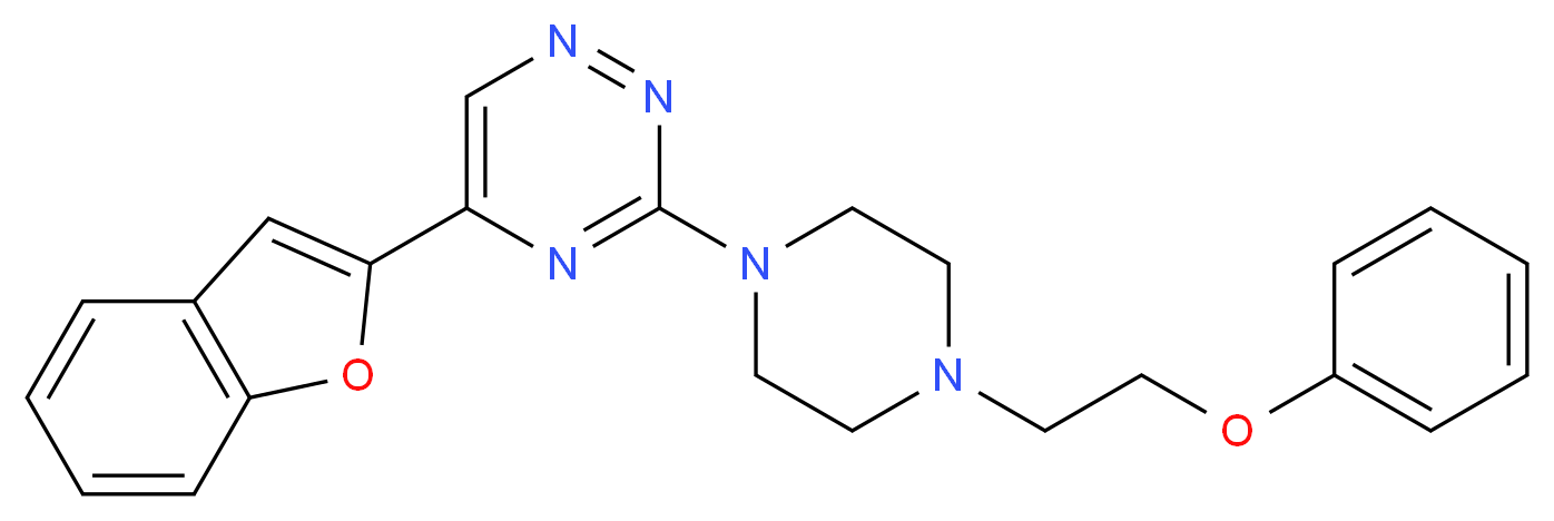 5-(1-benzofuran-2-yl)-3-[4-(2-phenoxyethyl)-1-piperazinyl]-1,2,4-triazine_分子结构_CAS_)