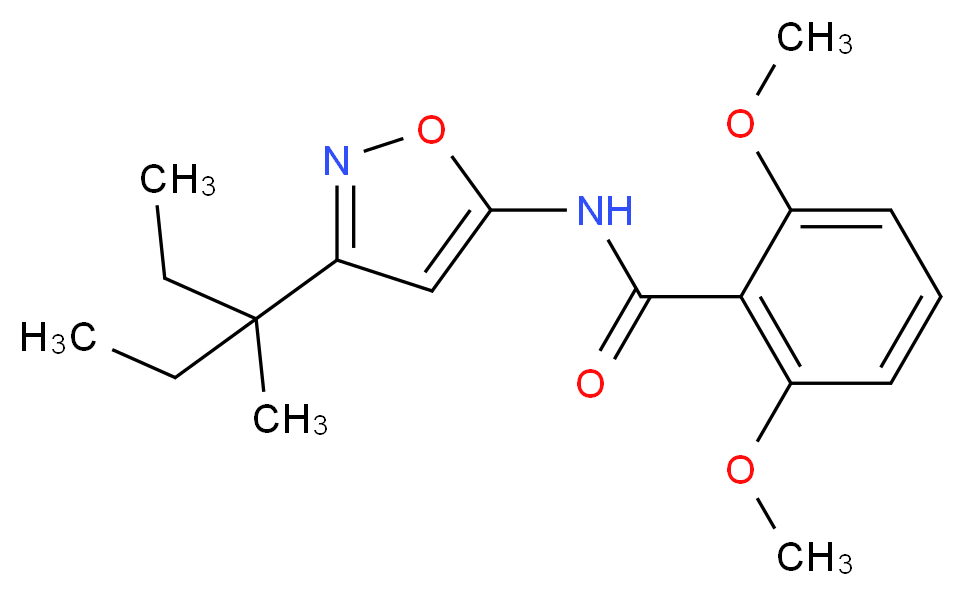 2,6-dimethoxy-N-[3-(3-methylpentan-3-yl)-1,2-oxazol-5-yl]benzamide_分子结构_CAS_82558-50-7