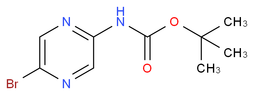 2-Amino-5-bromopyrazine, 2-BOC protected_分子结构_CAS_914349-79-4)