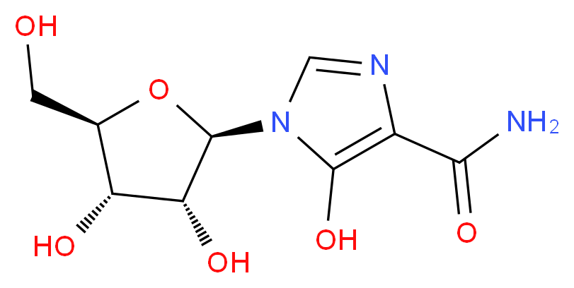 1-[(2R,3R,4S,5R)-3,4-dihydroxy-5-(hydroxymethyl)oxolan-2-yl]-5-hydroxy-1H-imidazole-4-carboxamide_分子结构_CAS_50924-49-7