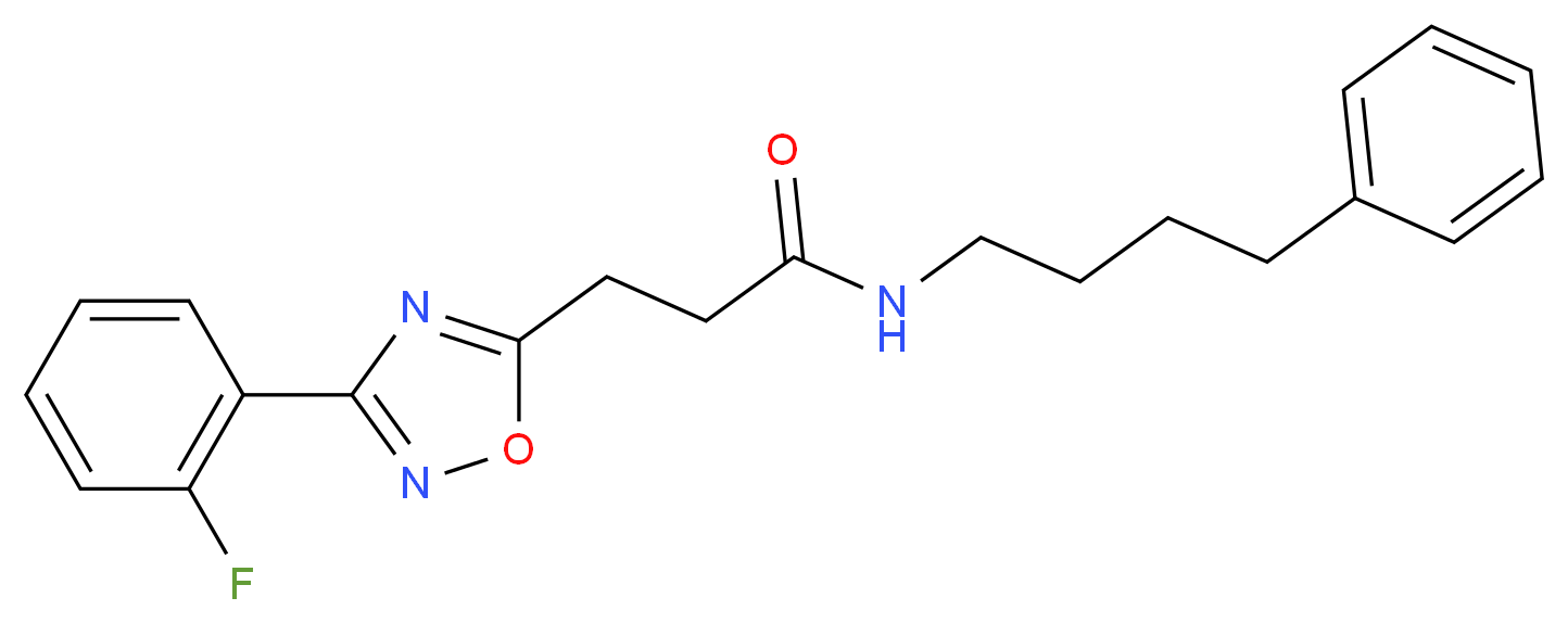 3-[3-(2-fluorophenyl)-1,2,4-oxadiazol-5-yl]-N-(4-phenylbutyl)propanamide_分子结构_CAS_)