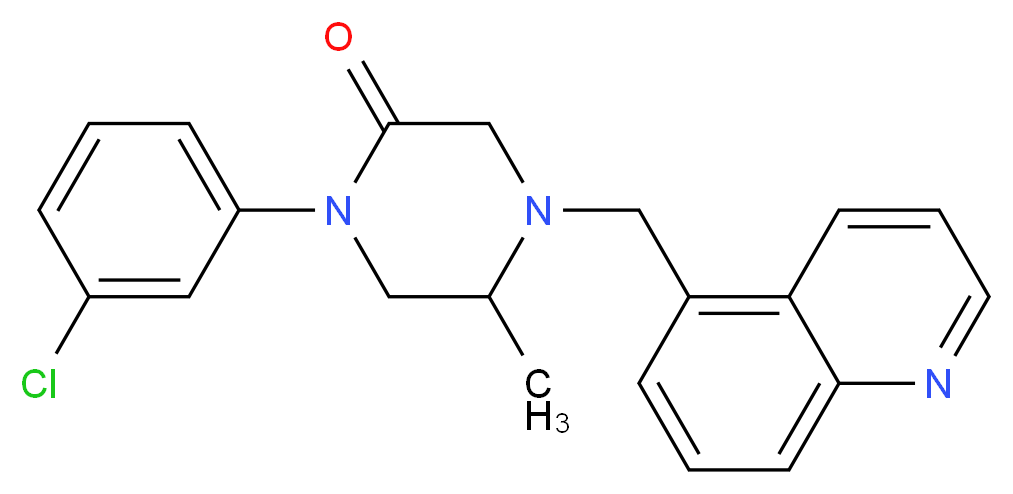 1-(3-chlorophenyl)-5-methyl-4-(5-quinolinylmethyl)-2-piperazinone_分子结构_CAS_)