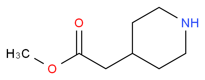 methyl 2-(piperidin-4-yl)acetate_分子结构_CAS_168986-49-0