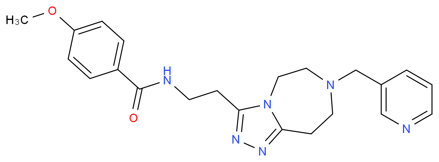 4-methoxy-N-{2-[7-(3-pyridinylmethyl)-6,7,8,9-tetrahydro-5H-[1,2,4]triazolo[4,3-d][1,4]diazepin-3-yl]ethyl}benzamide_分子结构_CAS_)