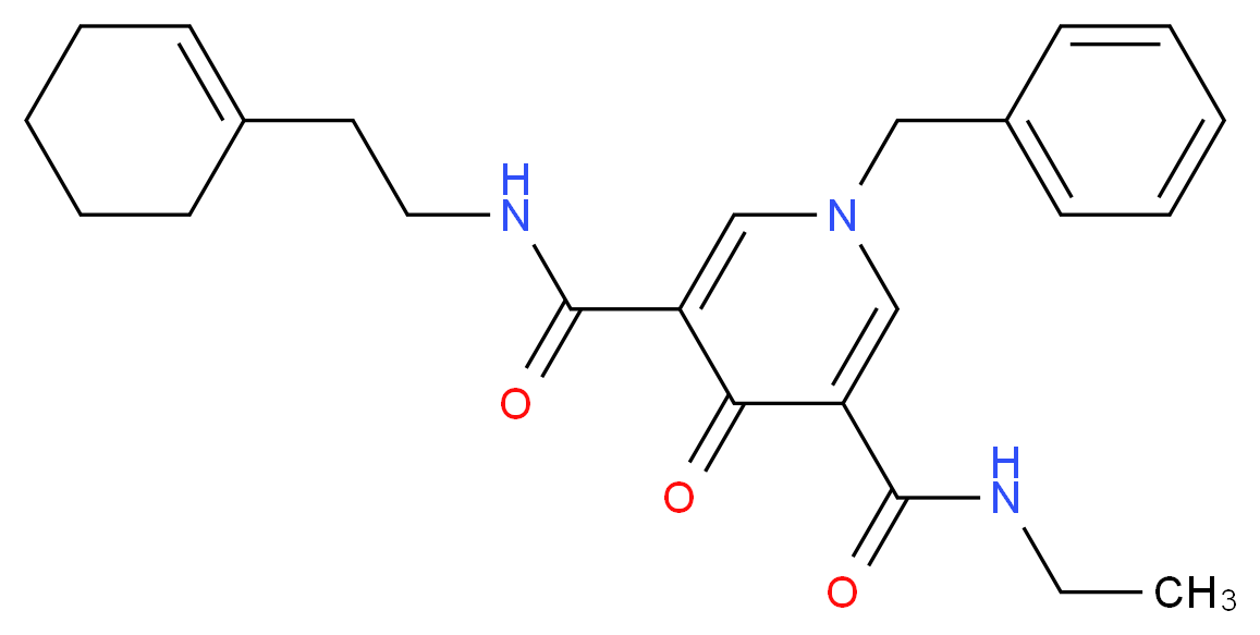 1-benzyl-N-[2-(1-cyclohexen-1-yl)ethyl]-N'-ethyl-4-oxo-1,4-dihydro-3,5-pyridinedicarboxamide_分子结构_CAS_)