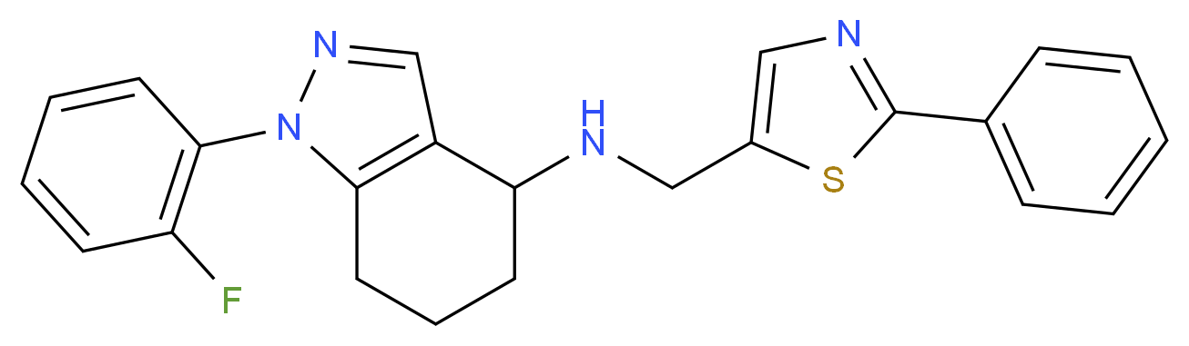 1-(2-fluorophenyl)-N-[(2-phenyl-1,3-thiazol-5-yl)methyl]-4,5,6,7-tetrahydro-1H-indazol-4-amine_分子结构_CAS_)
