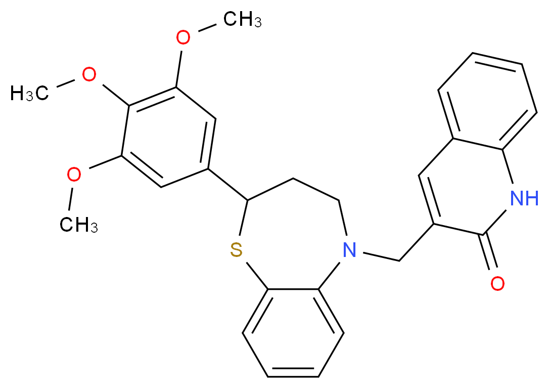 3-{[2-(3,4,5-trimethoxyphenyl)-3,4-dihydro-1,5-benzothiazepin-5(2H)-yl]methyl}-2(1H)-quinolinone_分子结构_CAS_)