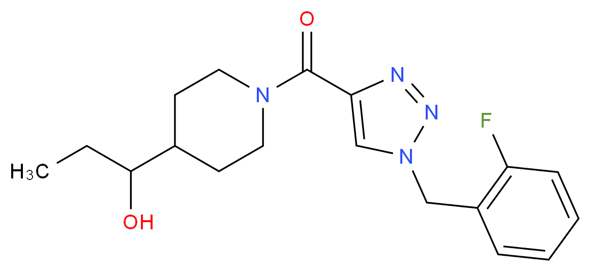 1-(1-{[1-(2-fluorobenzyl)-1H-1,2,3-triazol-4-yl]carbonyl}-4-piperidinyl)-1-propanol_分子结构_CAS_)