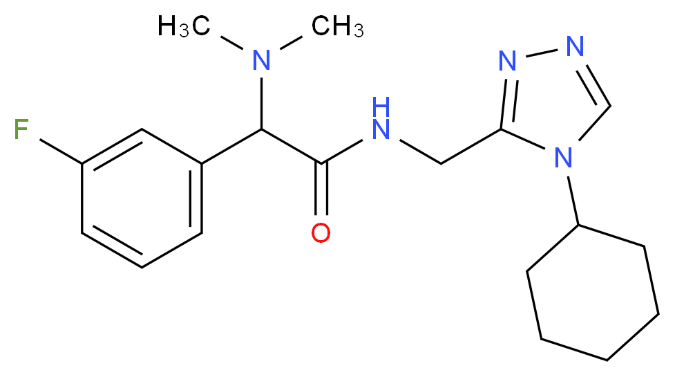 N-[(4-cyclohexyl-4H-1,2,4-triazol-3-yl)methyl]-2-(dimethylamino)-2-(3-fluorophenyl)acetamide_分子结构_CAS_)
