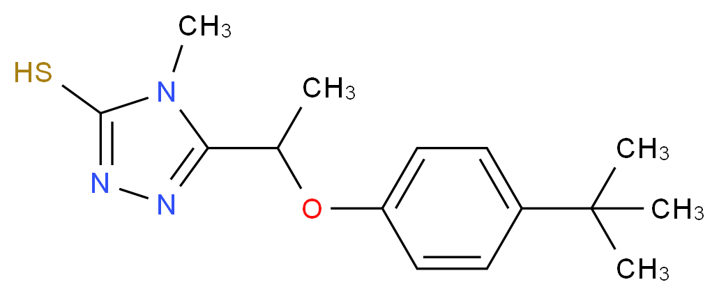 5-[1-(4-tert-butylphenoxy)ethyl]-4-methyl-4H-1,2,4-triazole-3-thiol_分子结构_CAS_588673-43-2