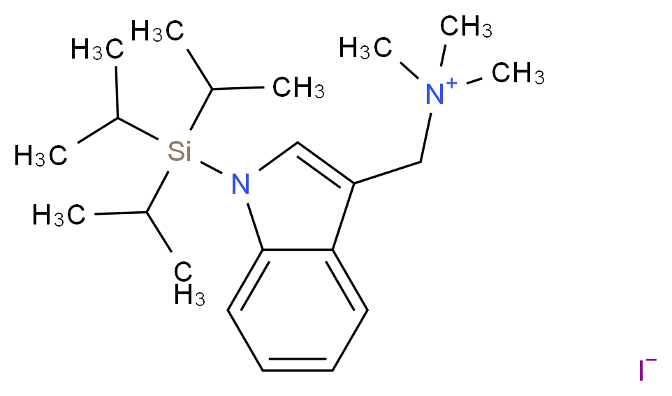 trimethyl({1-[tris(propan-2-yl)silyl]-1H-indol-3-yl}methyl)azanium iodide_分子结构_CAS_620598-21-2