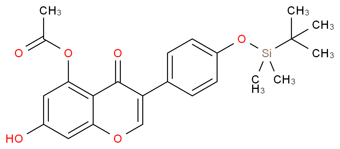 5-O-Acetyl-4'-O-tert-butyldimethylsilyl Genistein _分子结构_CAS_1330249-25-6)