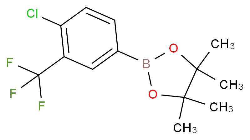 2-[4-chloro-3-(trifluoromethyl)phenyl]-4,4,5,5-tetramethyl-1,3,2-dioxaborolane_分子结构_CAS_445303-09-3