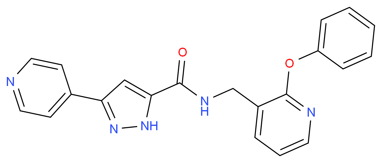 N-[(2-phenoxypyridin-3-yl)methyl]-3-pyridin-4-yl-1H-pyrazole-5-carboxamide_分子结构_CAS_)