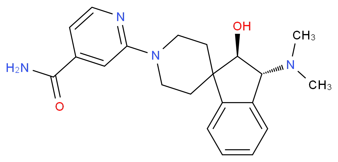 2-[(2R*,3R*)-3-(dimethylamino)-2-hydroxy-2,3-dihydro-1'H-spiro[indene-1,4'-piperidin]-1'-yl]isonicotinamide_分子结构_CAS_)