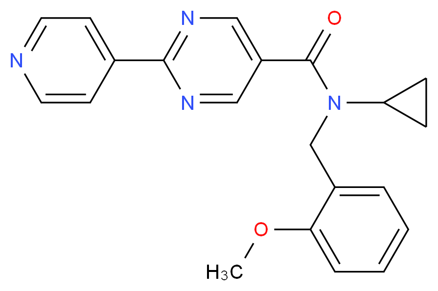 N-cyclopropyl-N-(2-methoxybenzyl)-2-pyridin-4-ylpyrimidine-5-carboxamide_分子结构_CAS_)