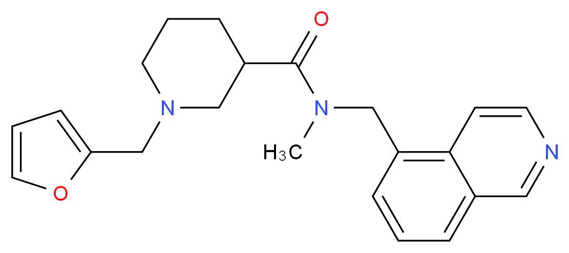 1-(2-furylmethyl)-N-(5-isoquinolinylmethyl)-N-methyl-3-piperidinecarboxamide_分子结构_CAS_)