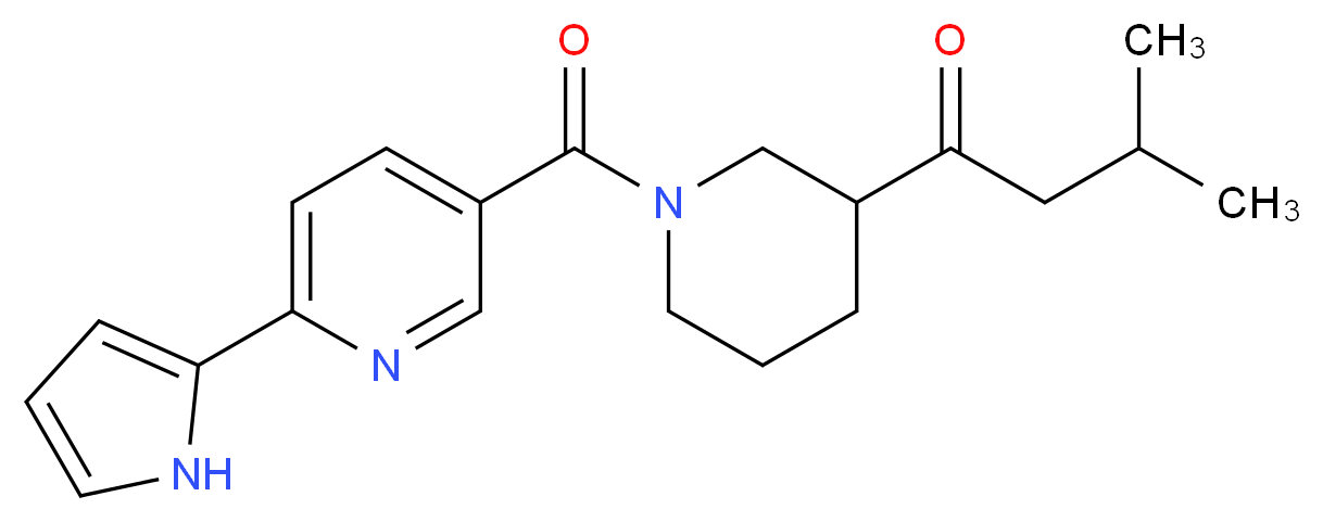 3-methyl-1-(1-{[6-(1H-pyrrol-2-yl)pyridin-3-yl]carbonyl}piperidin-3-yl)butan-1-one_分子结构_CAS_)